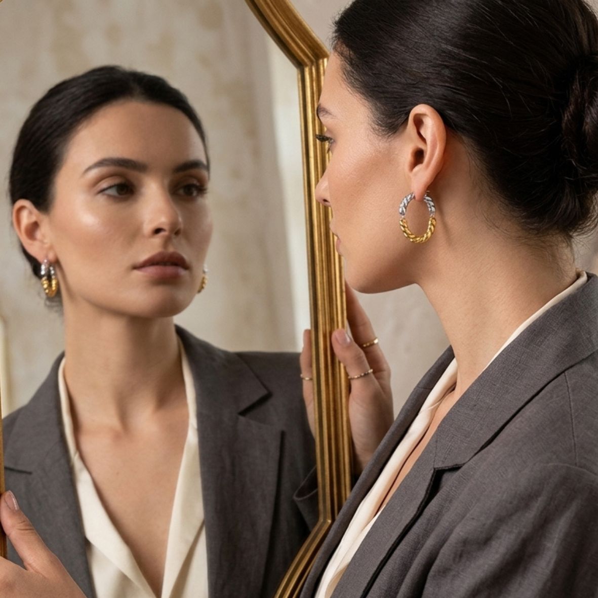 Stainless Steel / 18K Gold Plated Earrings