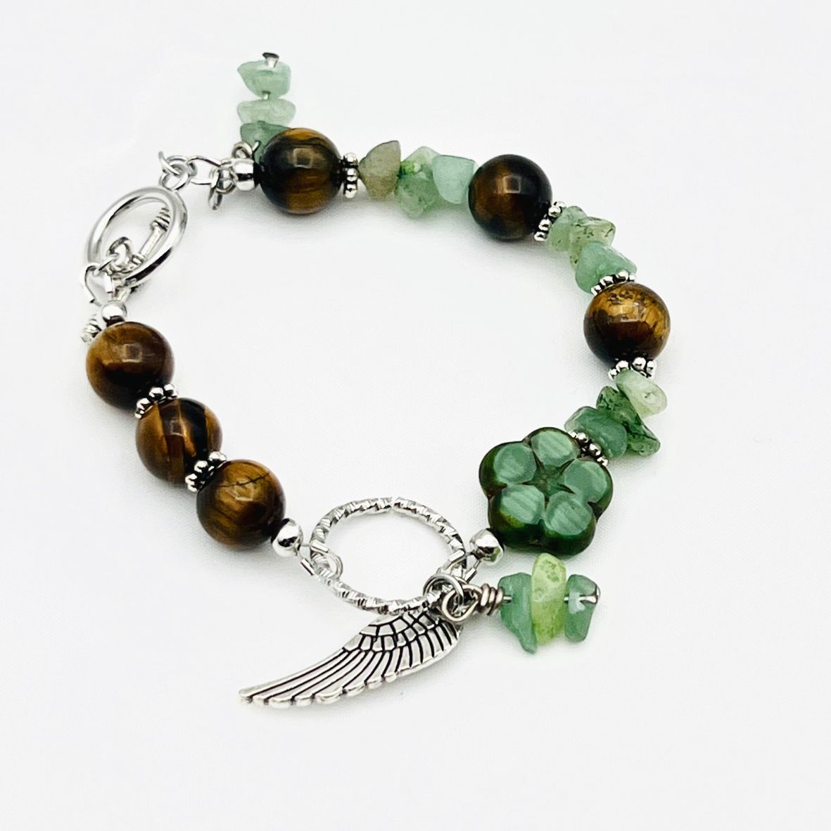 Tigga Angel Wing Chain Beaded Bracelet