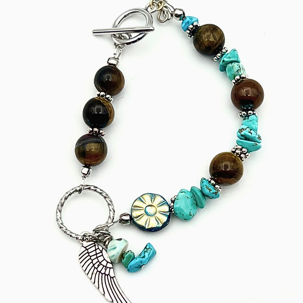 Tigga Angel Wing Chain Beaded Bracelet