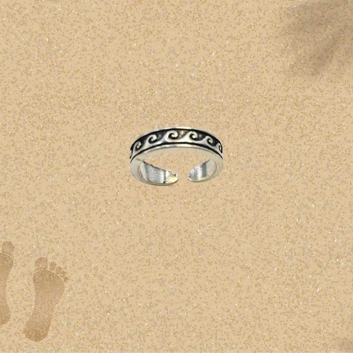 Steel Beach Toe Rings