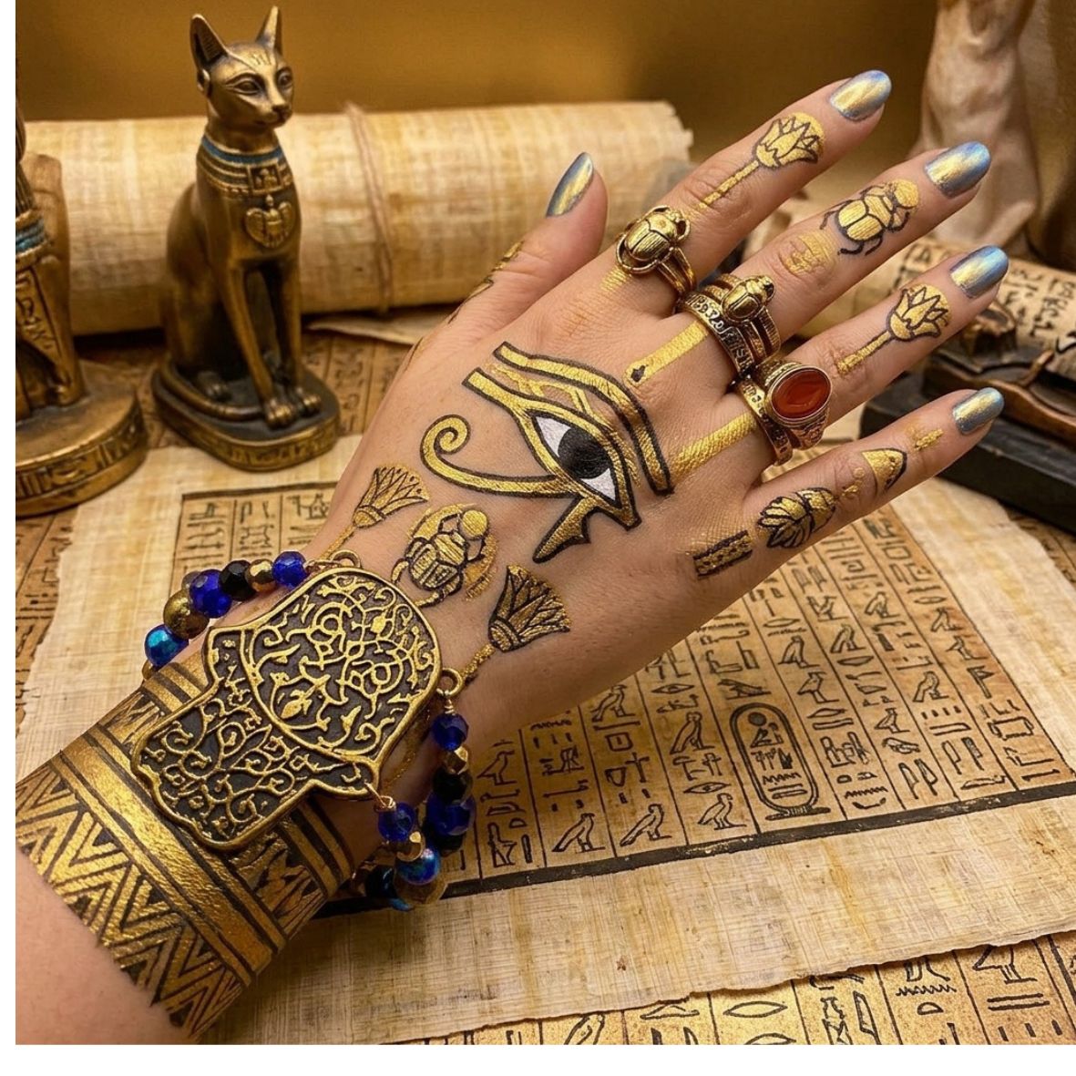 Brass Egyptian Hamsa Bracelet