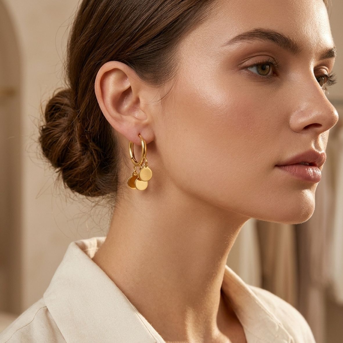 Stainless Steel / 18K Gold Plated Earrings