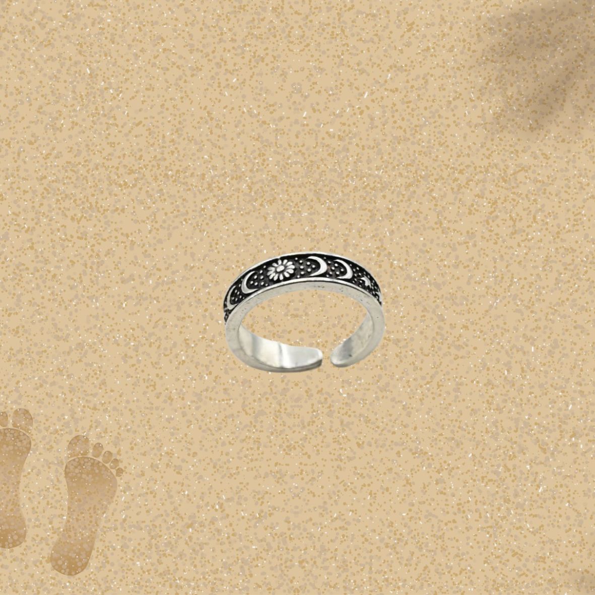 Steel Beach Toe Rings
