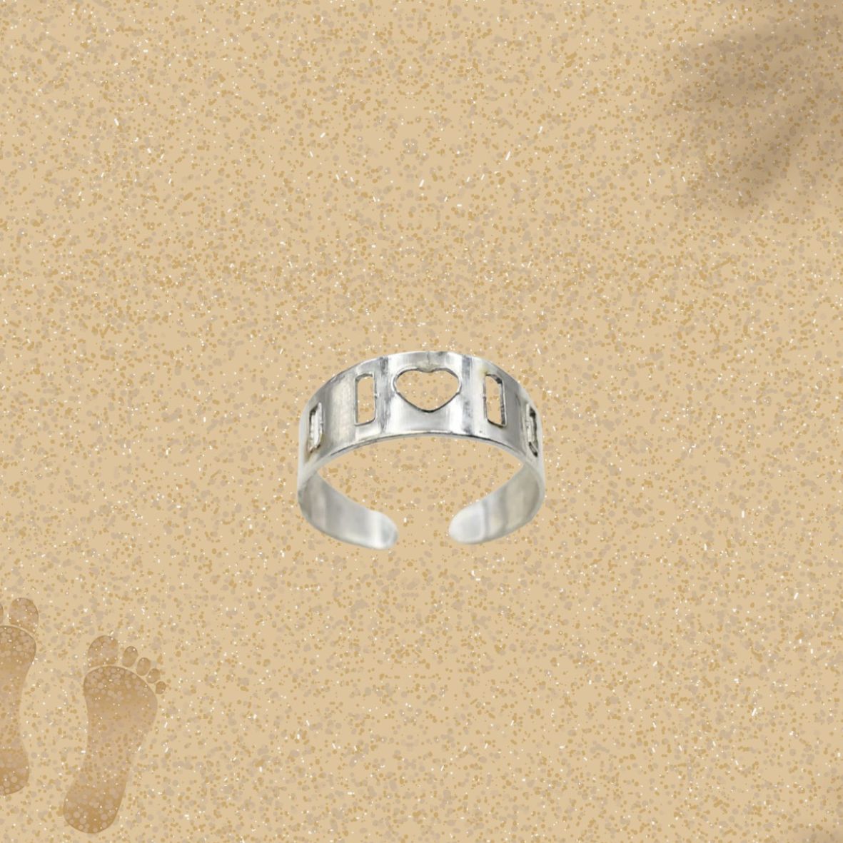 Steel Beach Toe Rings