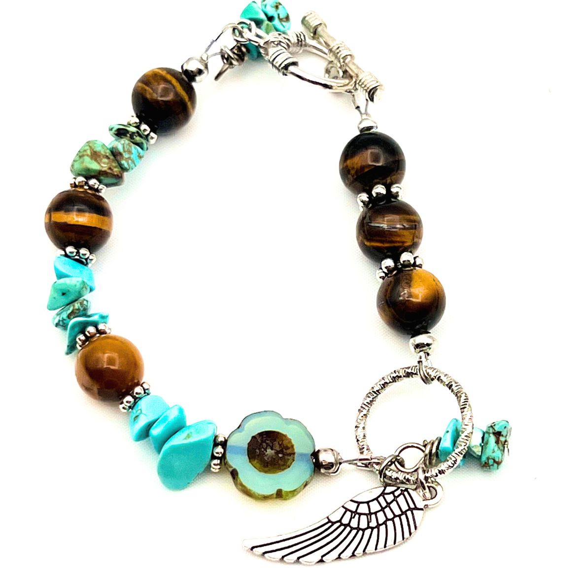 Tigga Angel Wing Chain Beaded Bracelet