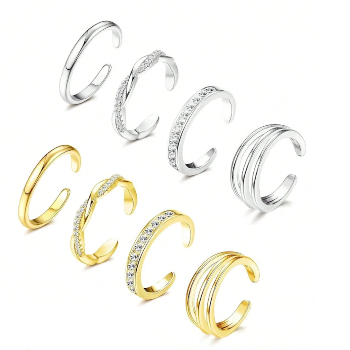 Gold Plated Open Toe Rings