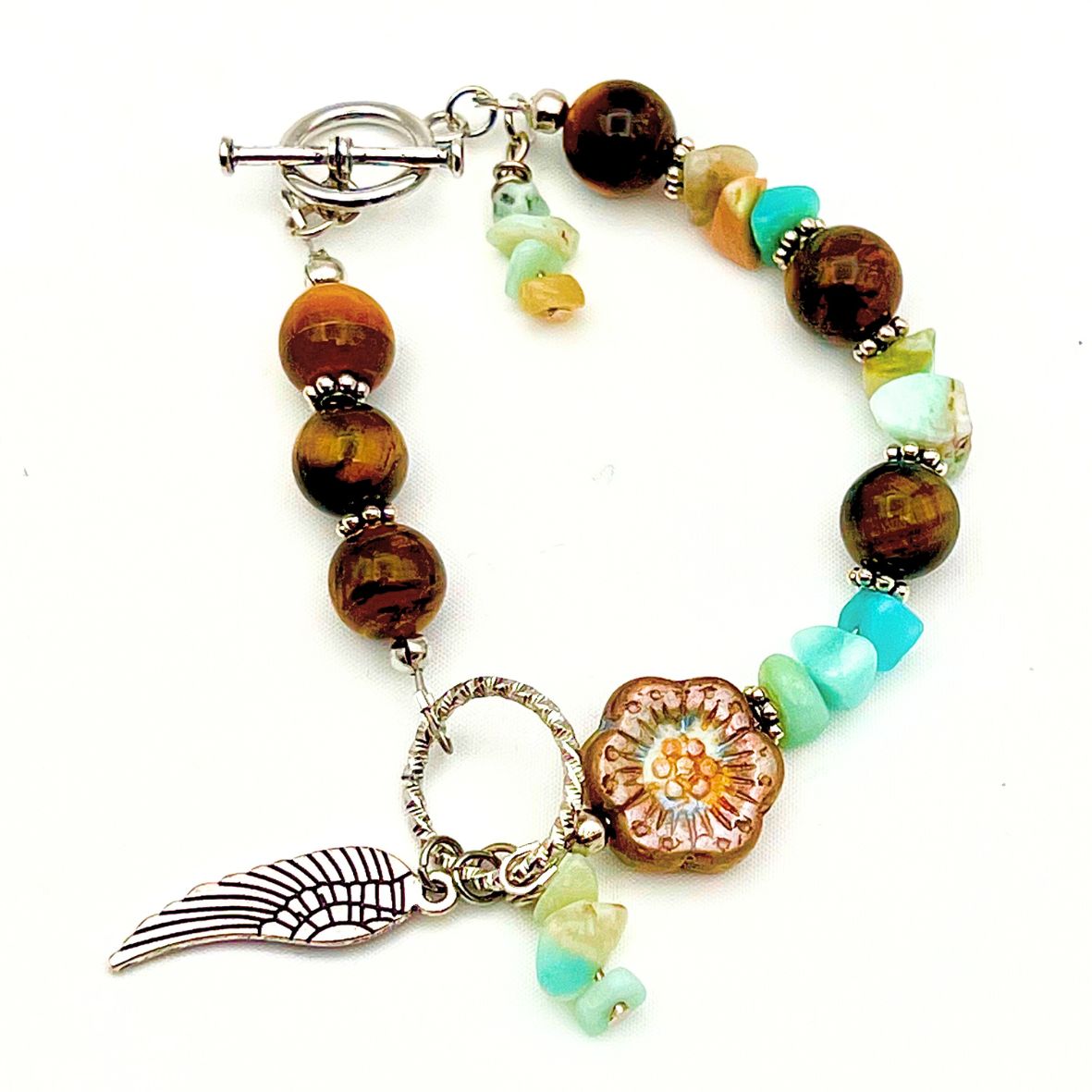 Tigga Angel Wing Chain Beaded Bracelet