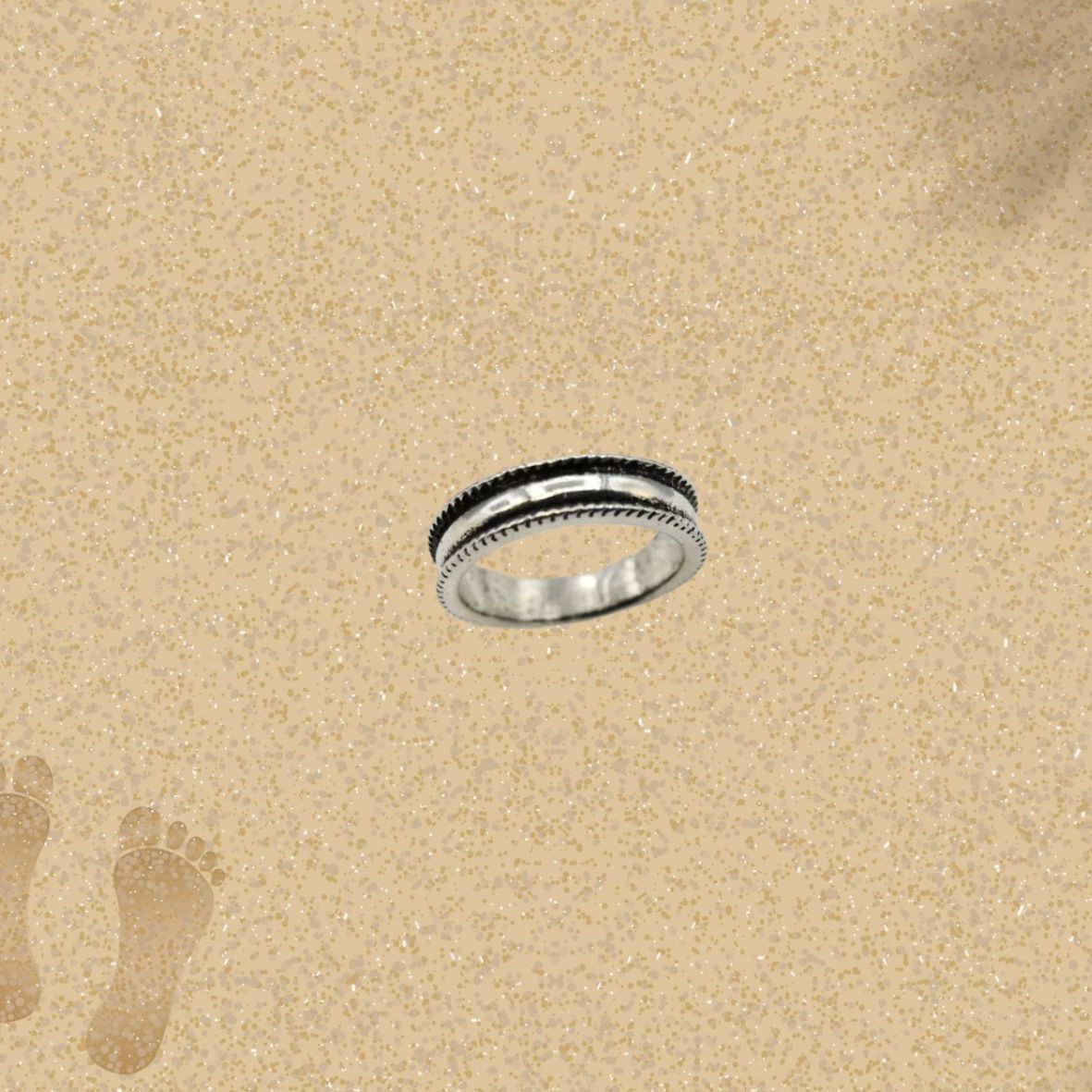 Steel Beach Toe Rings