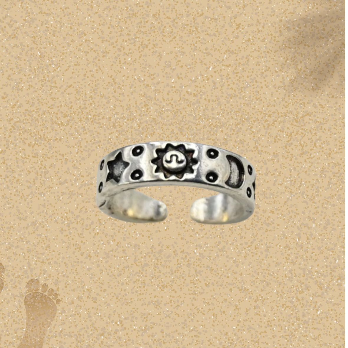 Steel Beach Toe Rings