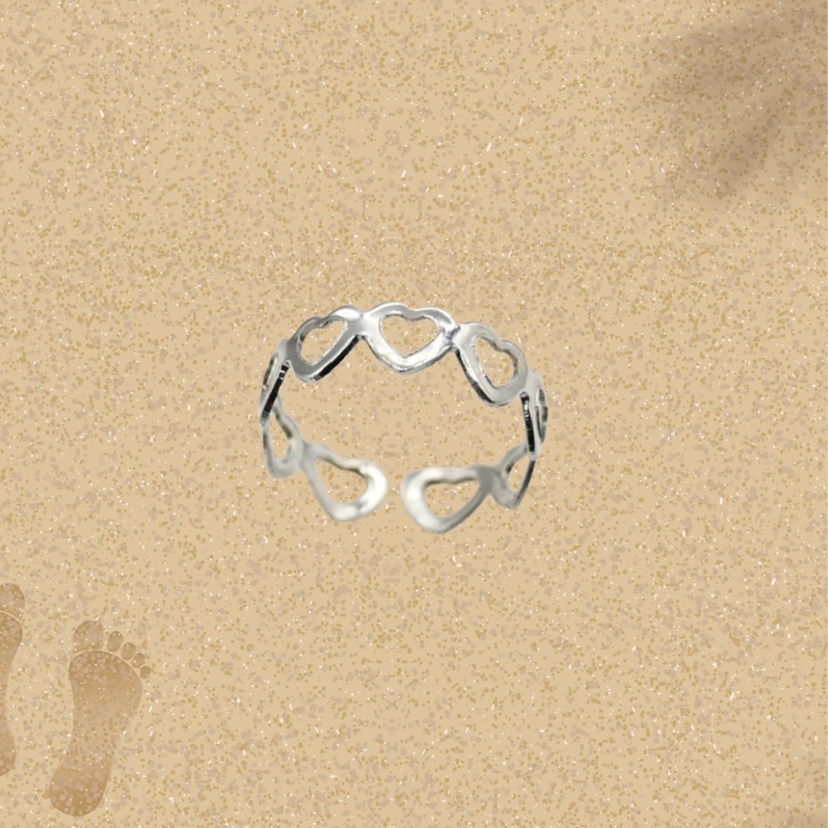 Steel Beach Toe Rings