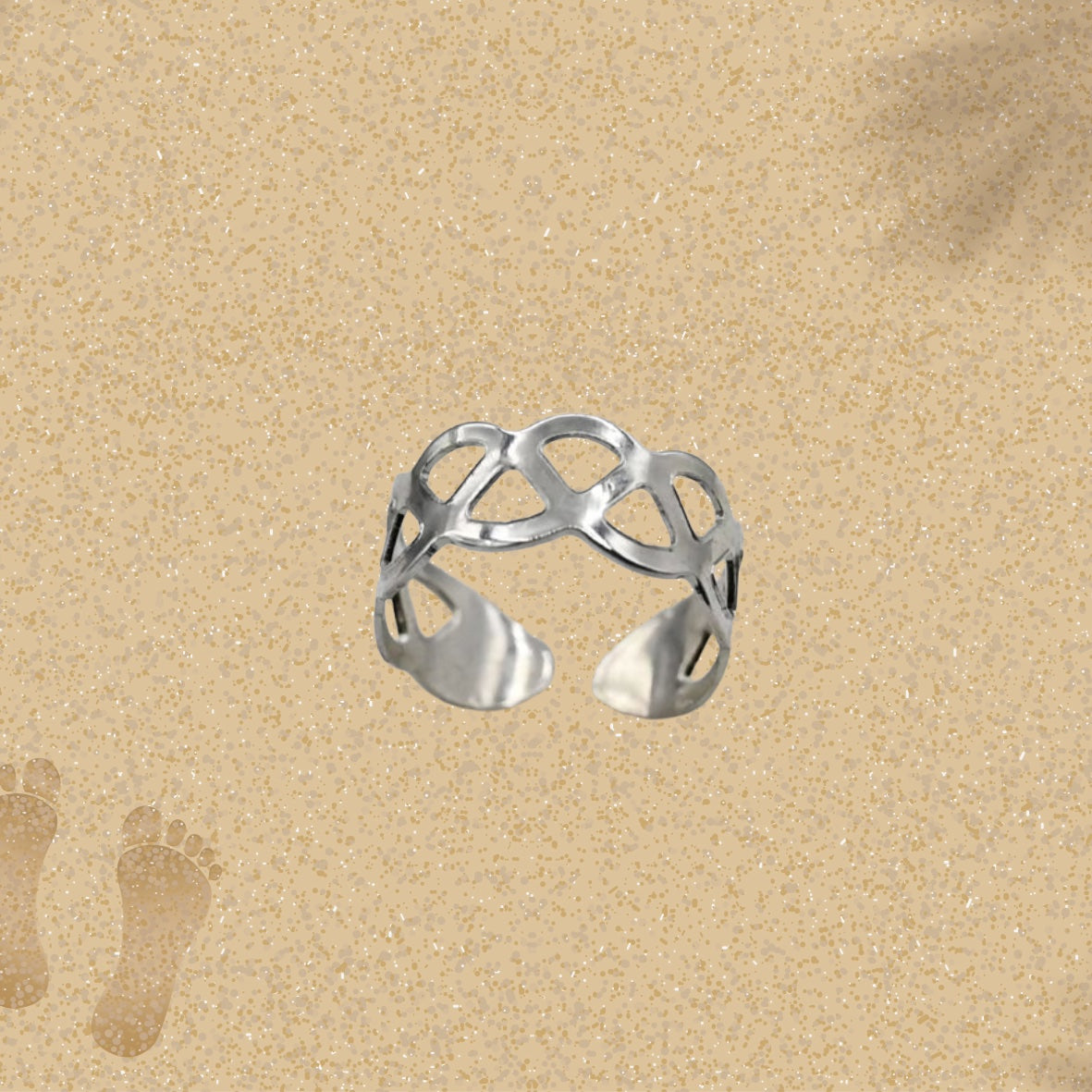 Steel Beach Toe Rings