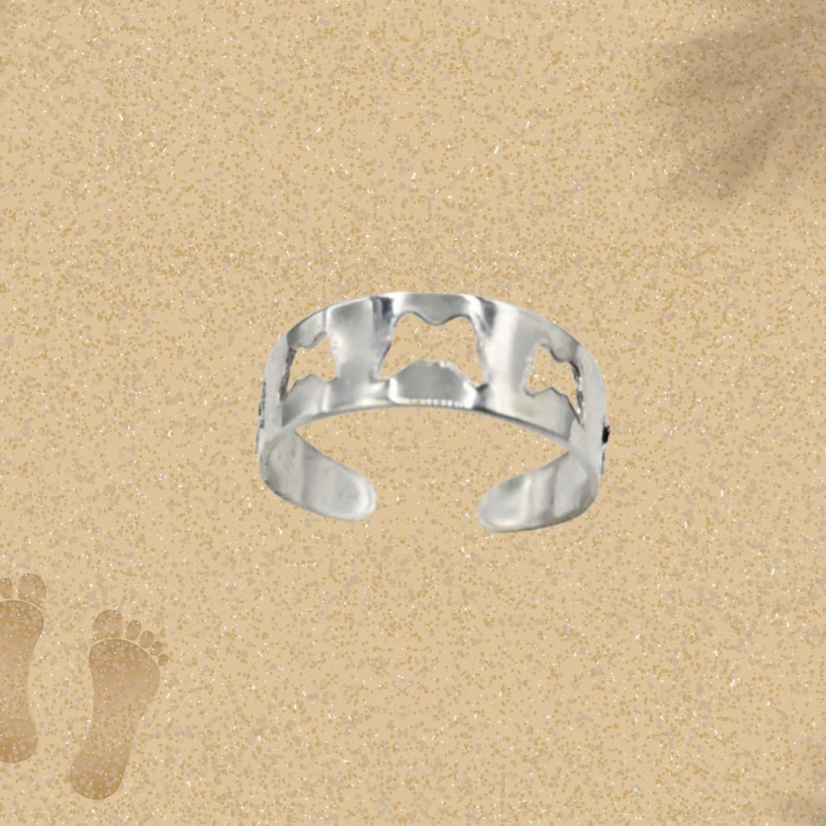 Steel Beach Toe Rings