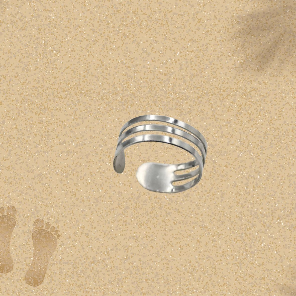 Steel Beach Toe Rings