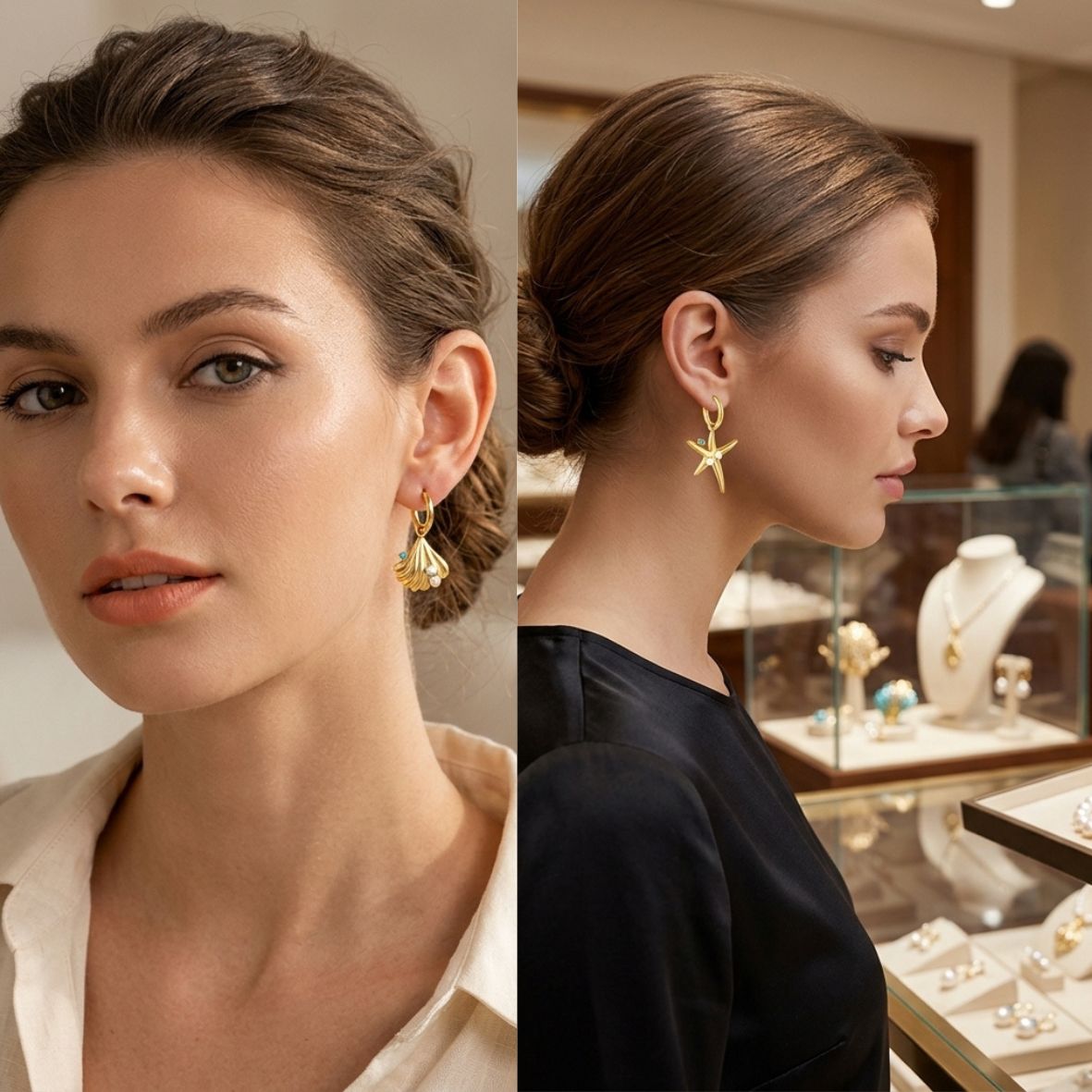 Stainless Steel / 18K Gold Plated Earrings