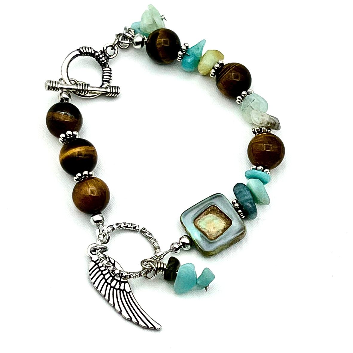 Tigga Angel Wing Chain Beaded Bracelet