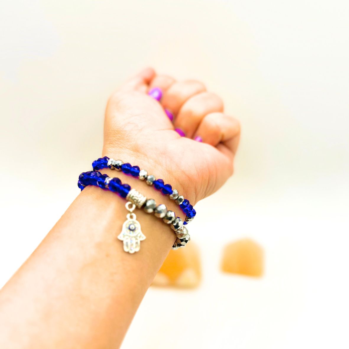 Hamsa Stretch Beaded Bracelet Set