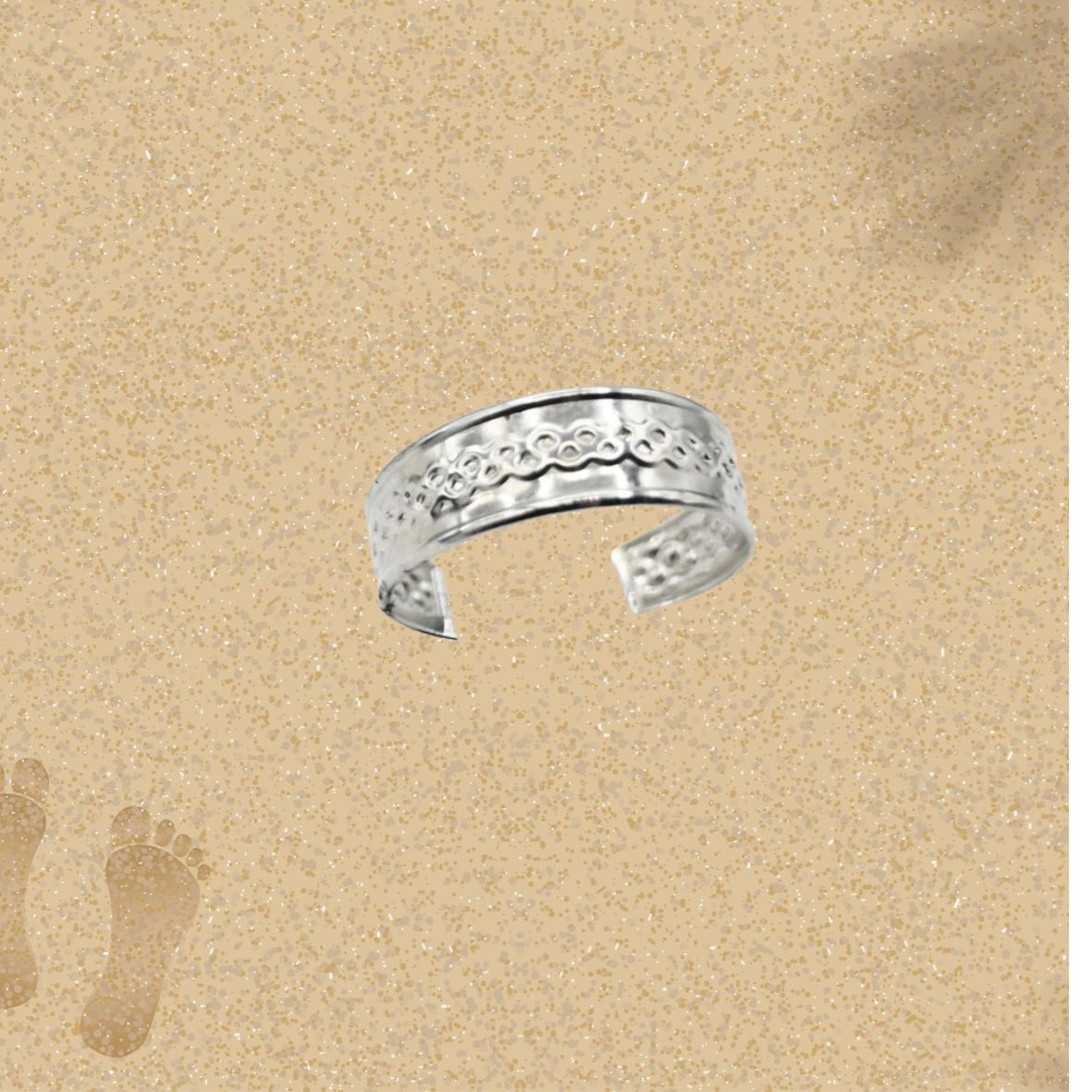 Steel Beach Toe Rings