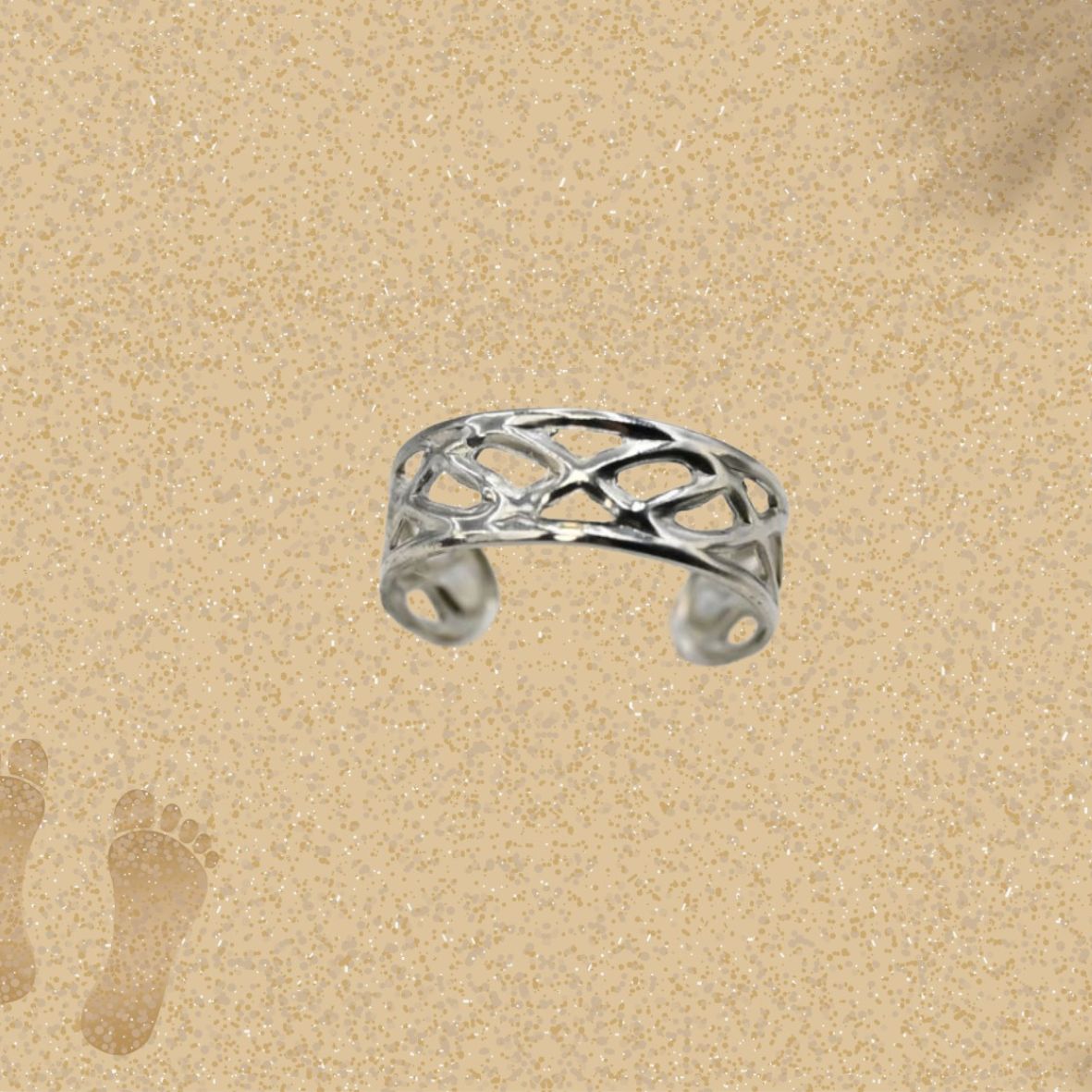 Steel Beach Toe Rings