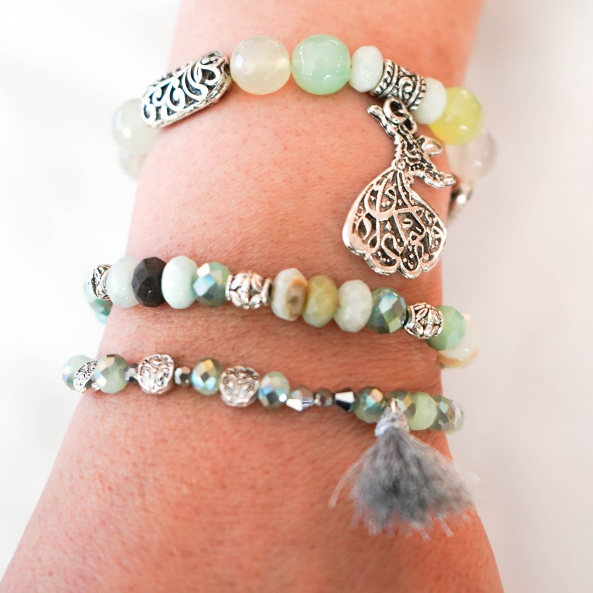 Dawn Stretched Beaded Bracelet Stack