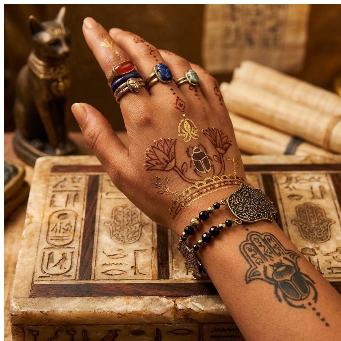 Brass Egyptian Hamsa Bracelet