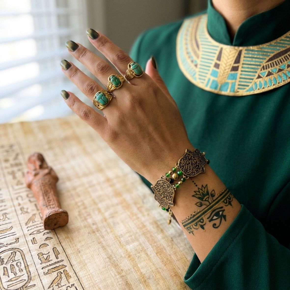 Brass Egyptian Hamsa Bracelet