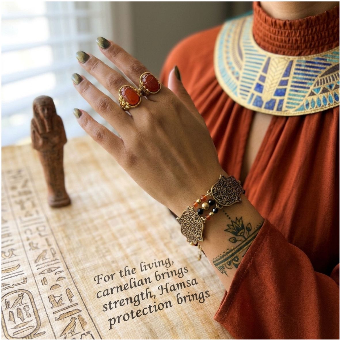 Brass Egyptian Hamsa Bracelet