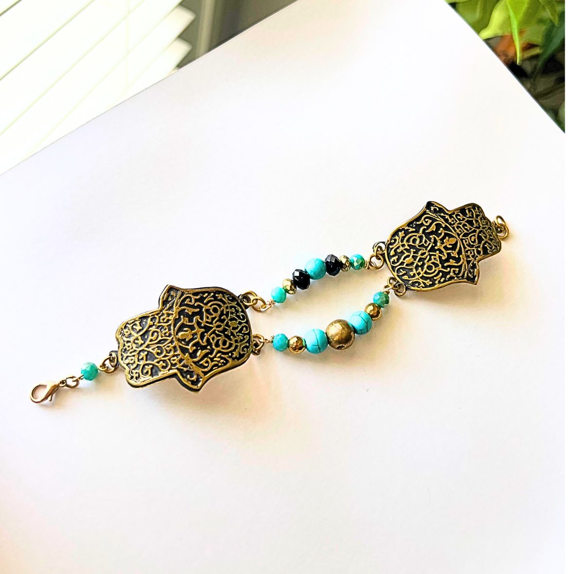 Brass Egyptian Hamsa Bracelet