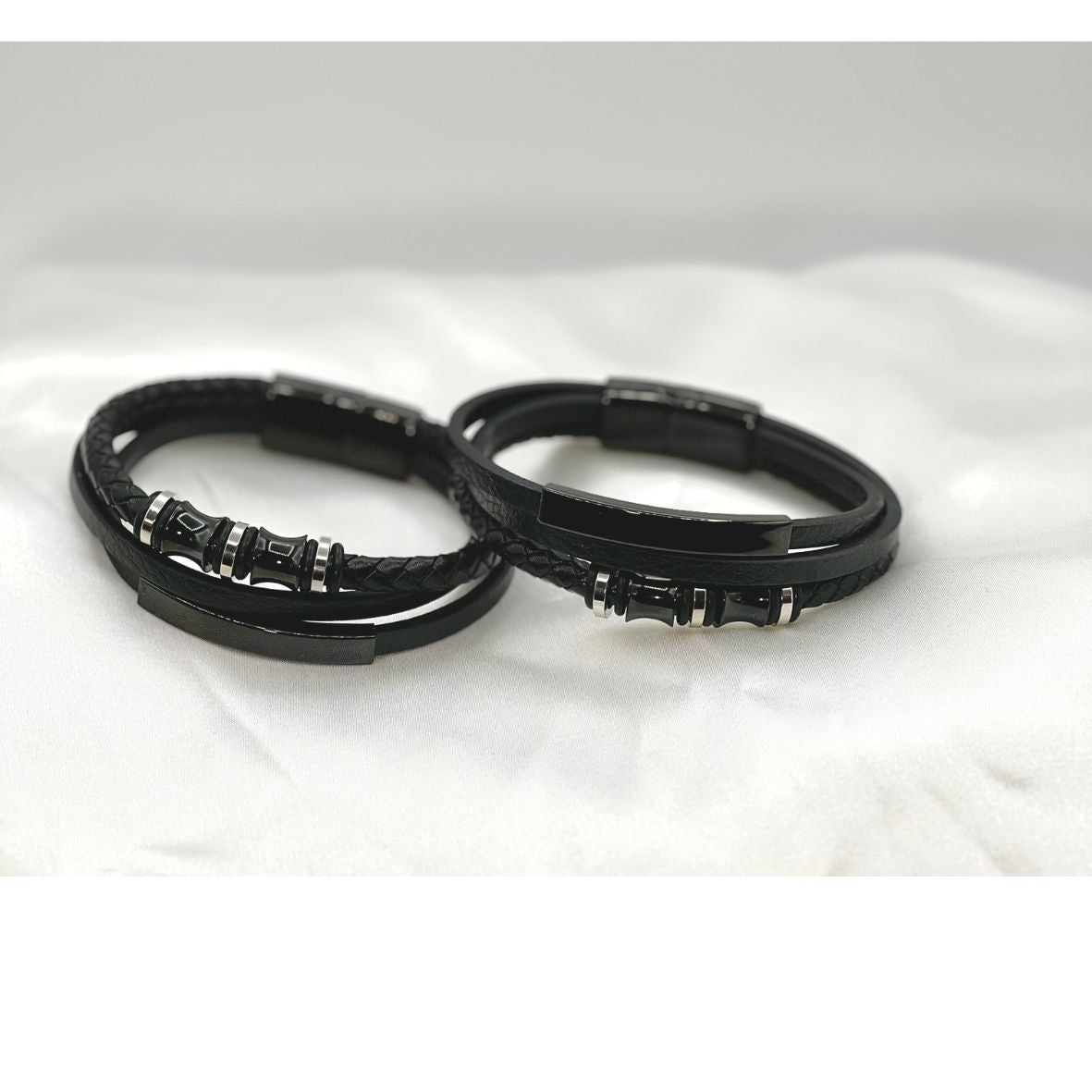 Magnetic Buckle Men's Leather Bracelet