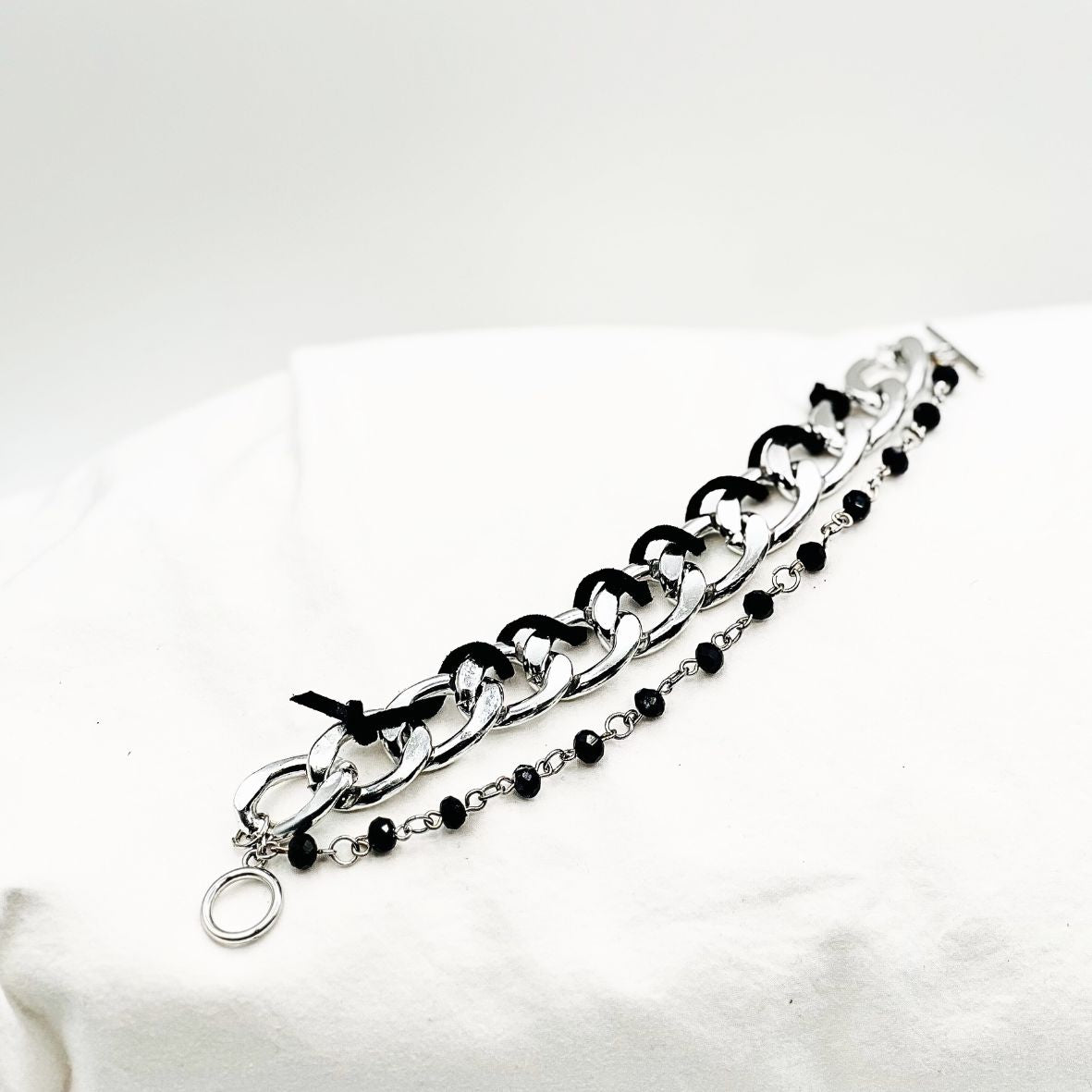 Curb Chain Suede Bracelet