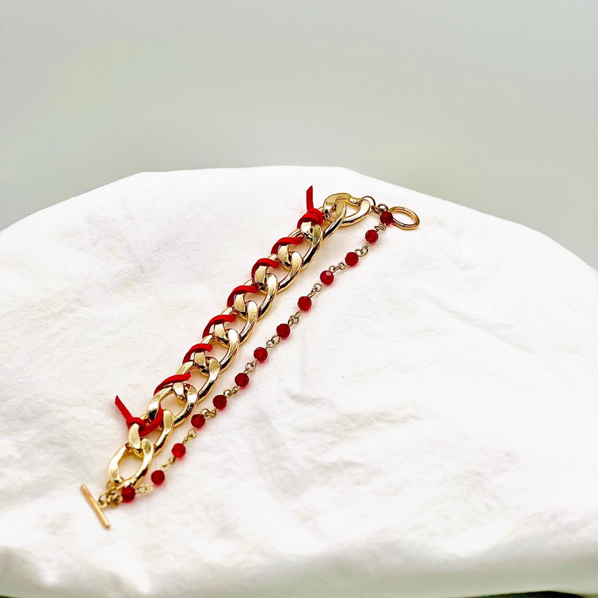 Curb Chain Suede Bracelet