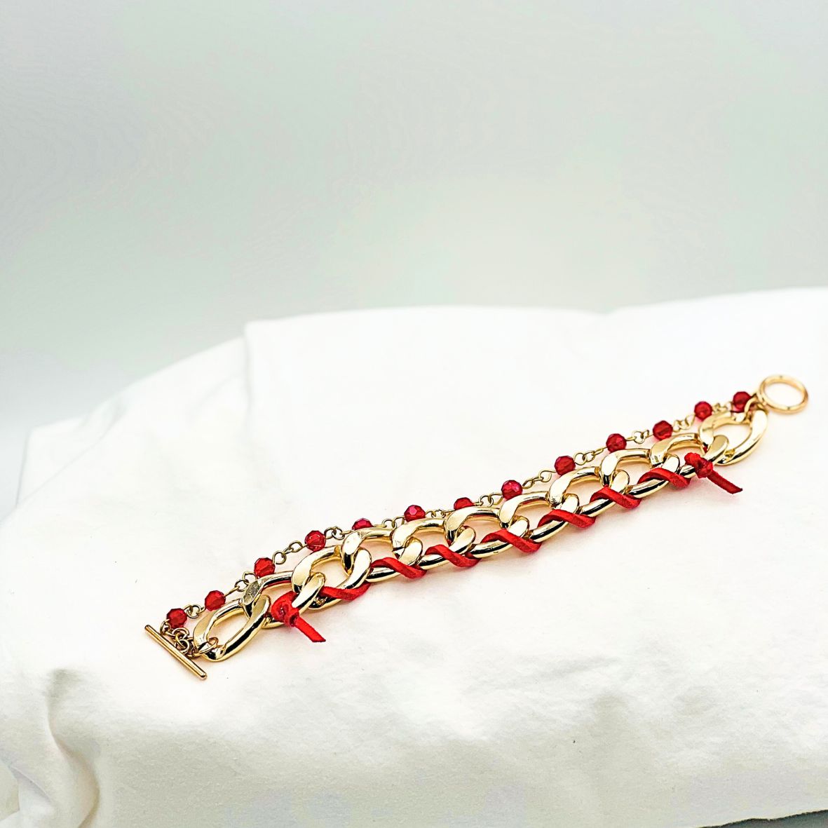 Curb Chain Suede Bracelet