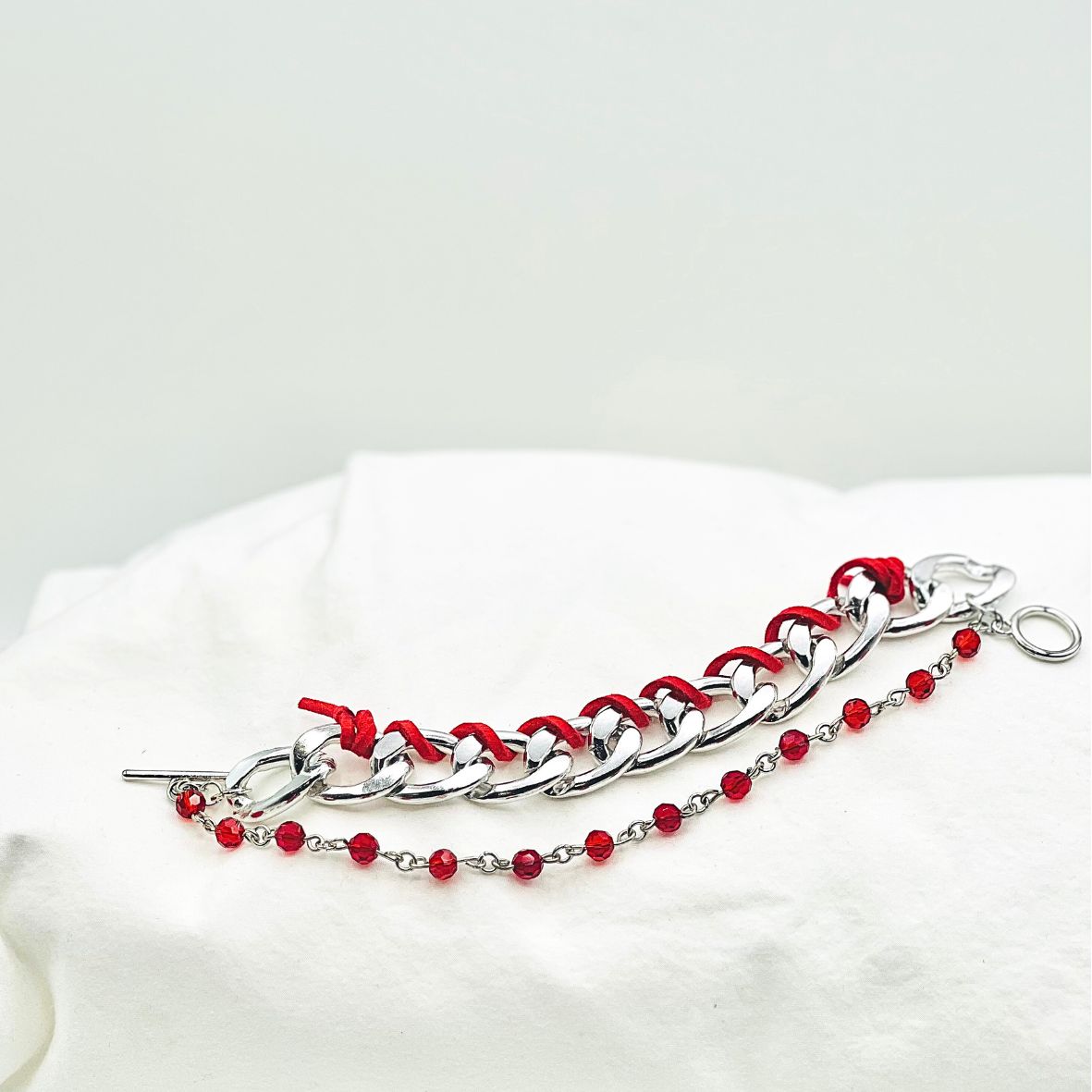 Curb Chain Suede Bracelet