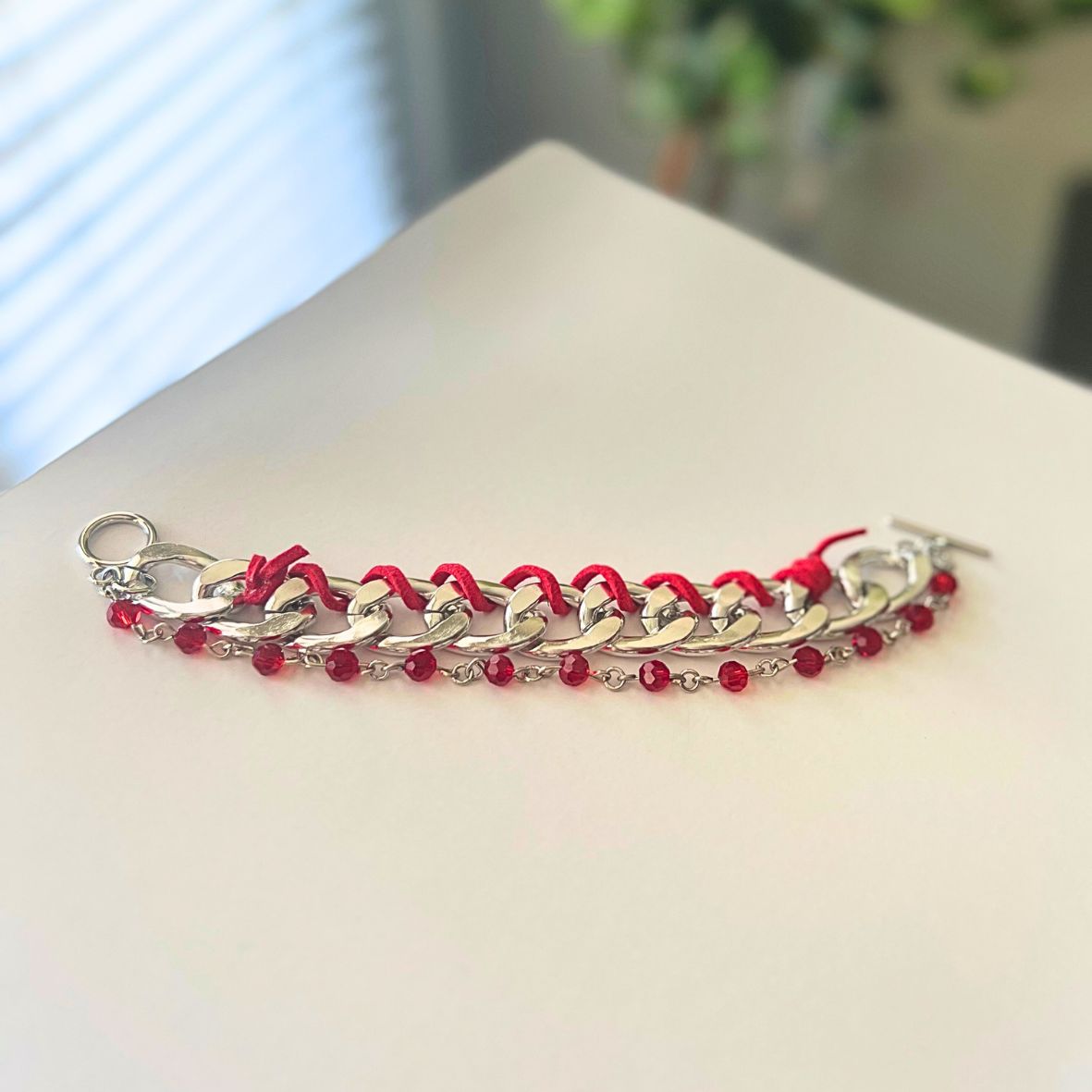 Curb Chain Suede Bracelet