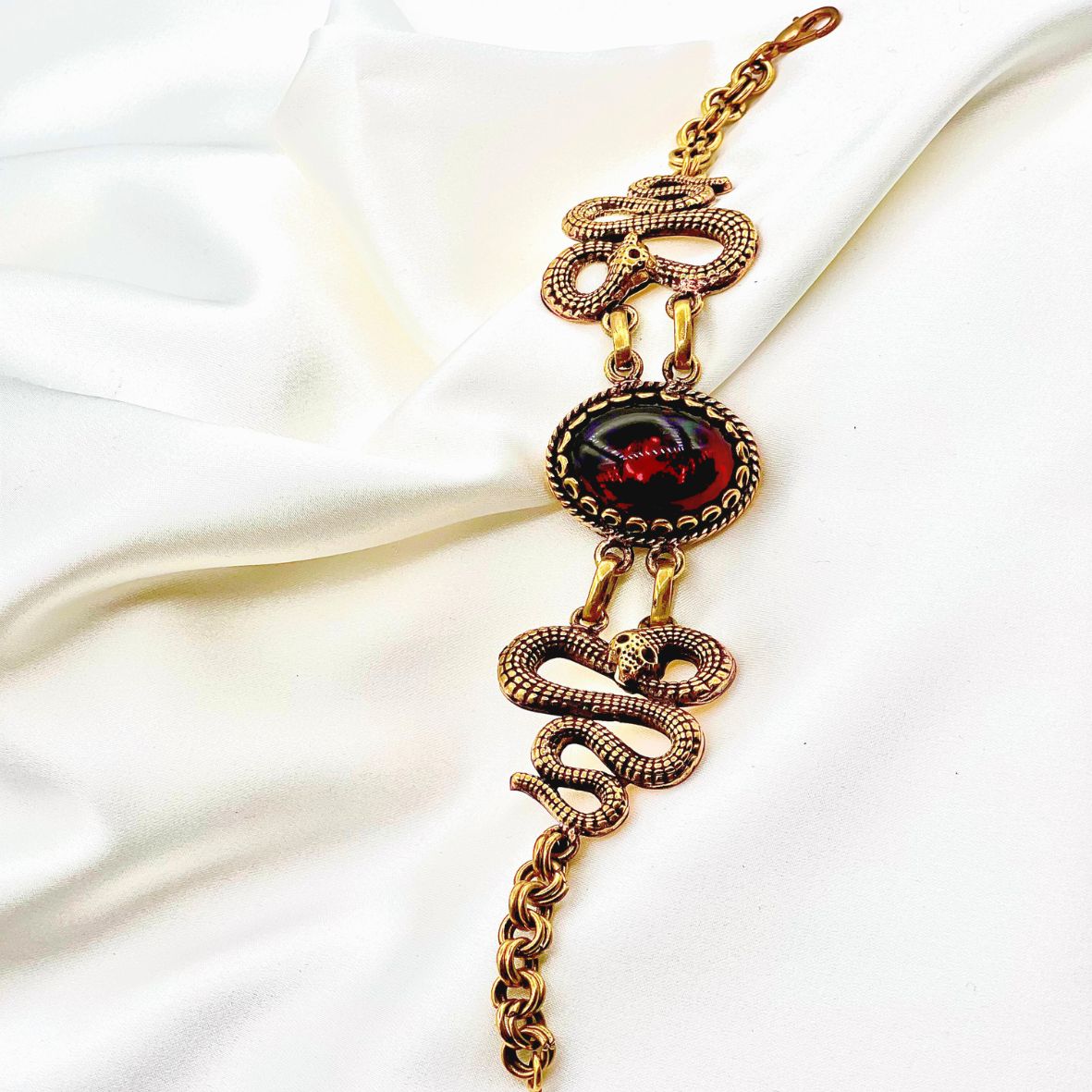 Vintage Cobra Brass Bracelet