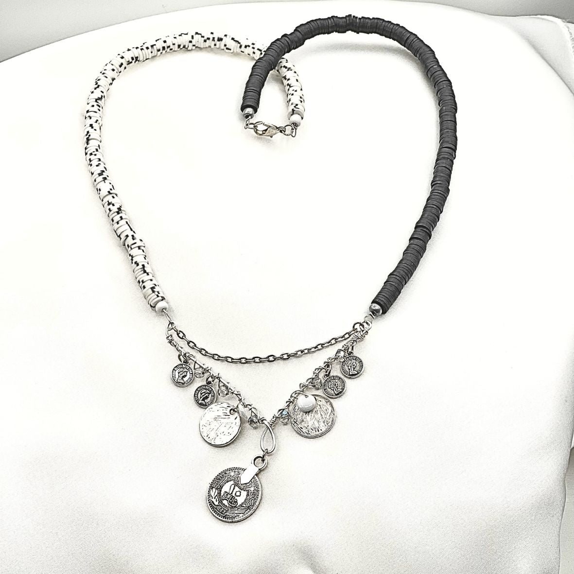 Bohemian Coin Heishi Necklace