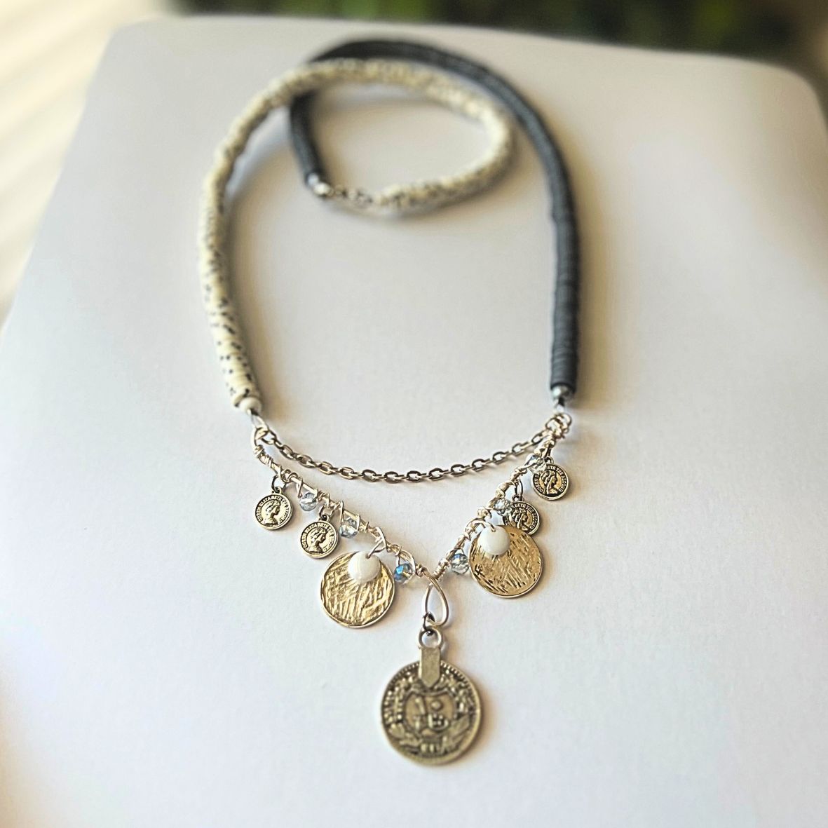 Bohemian Coin Heishi Necklace