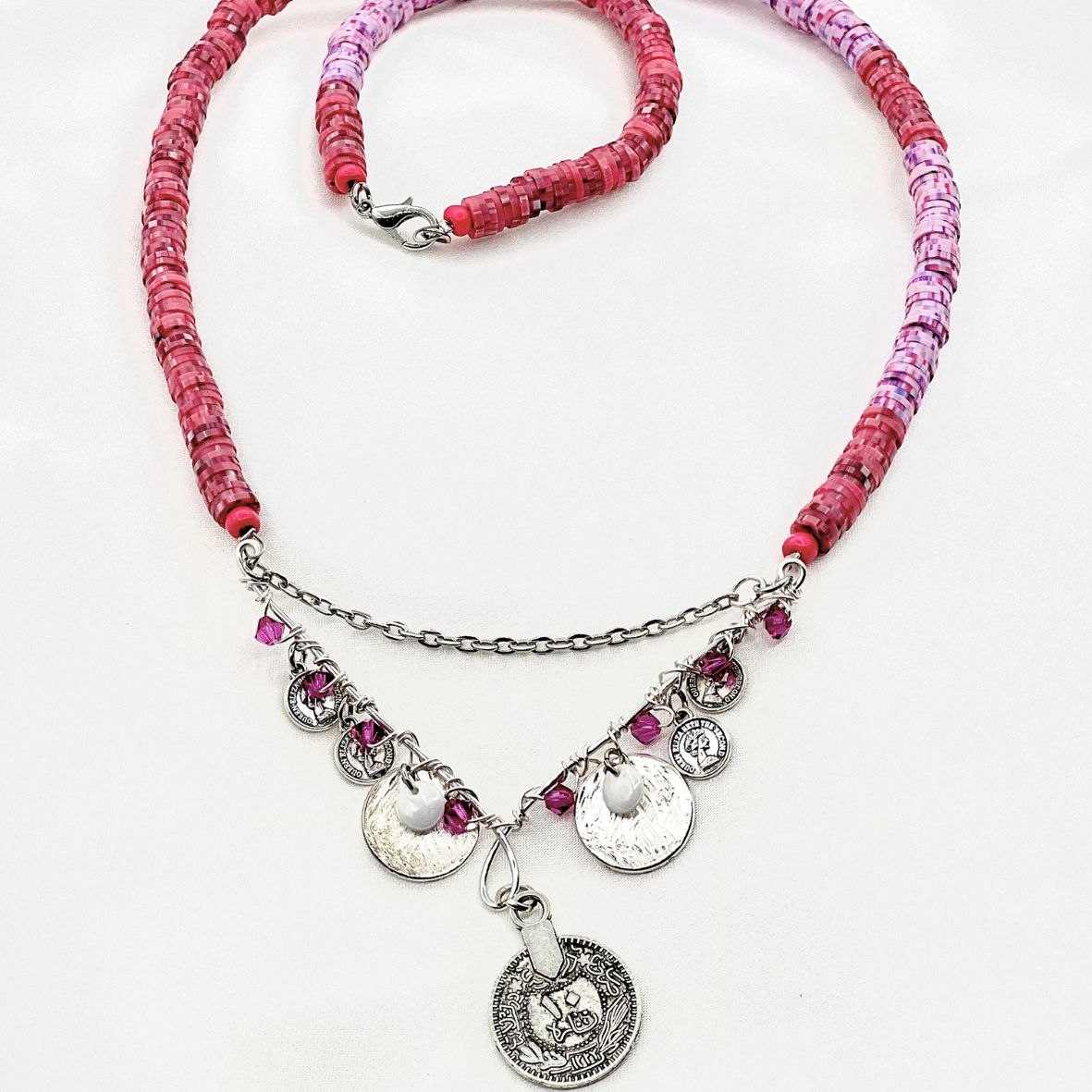 Bohemian Coin Heishi Necklace