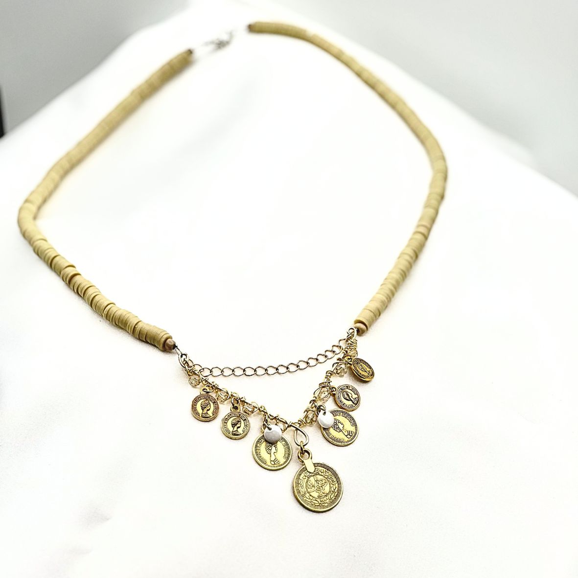 Bohemian Coin Heishi Necklace