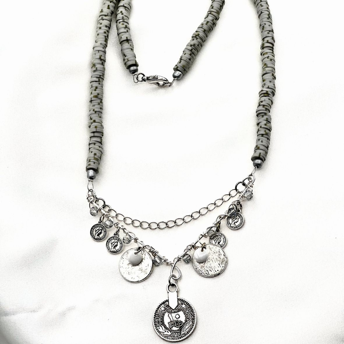 Bohemian Coin Heishi Necklace