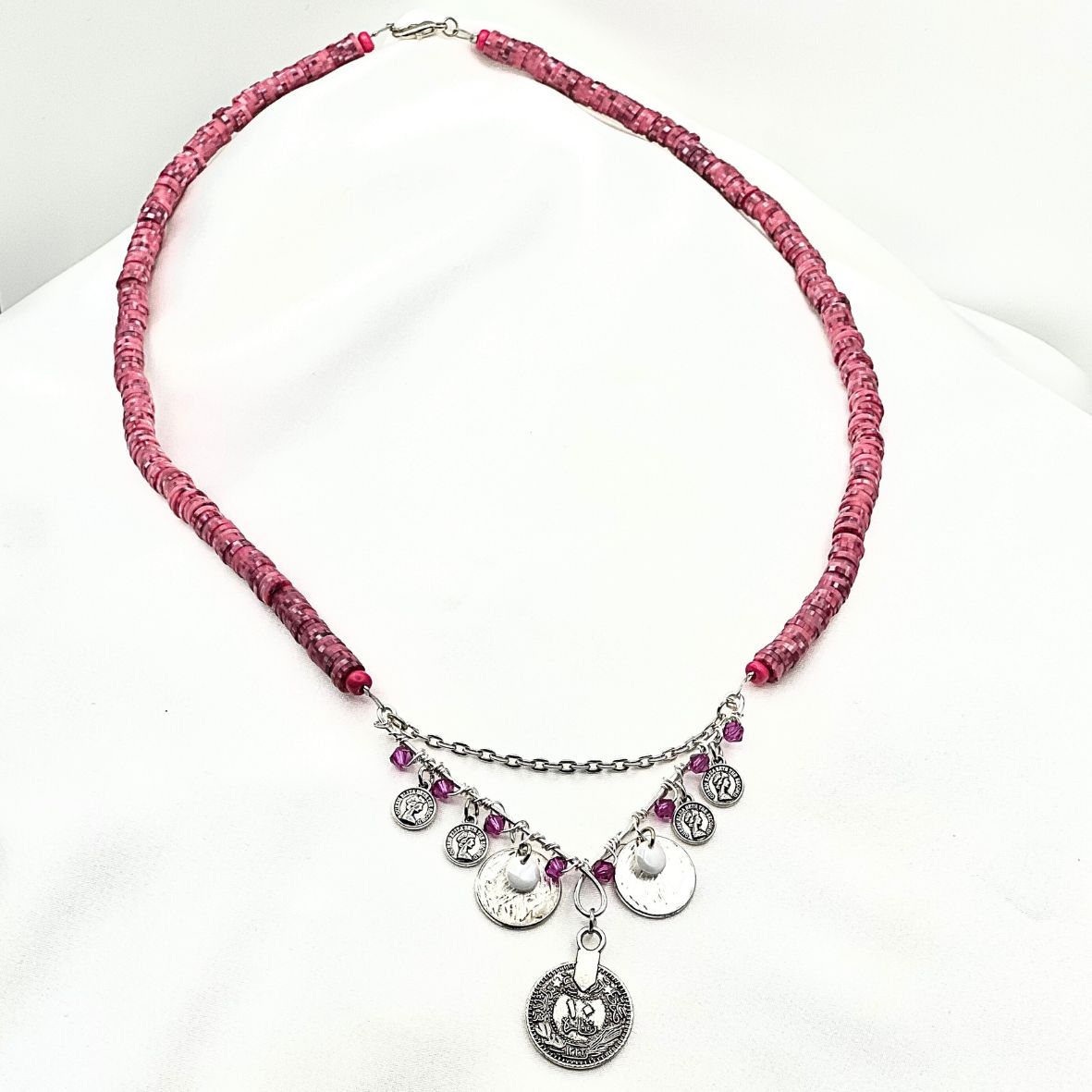 Bohemian Coin Heishi Necklace