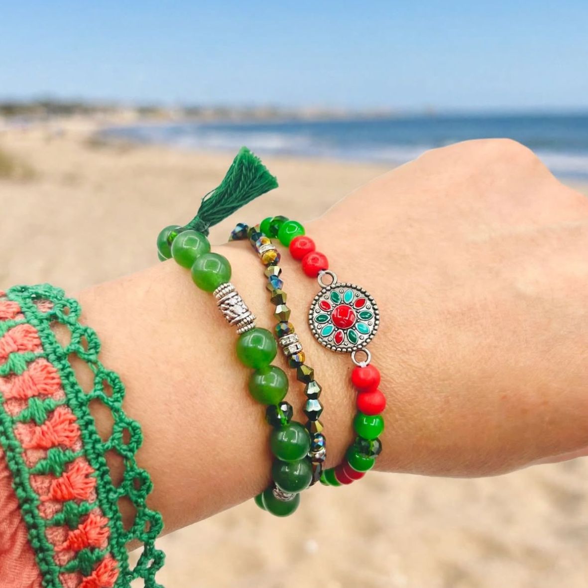 Daisy Stretched Beaded Bracelet Stack