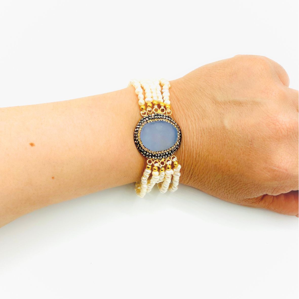 Gem and Crystal Beaded Bracelet