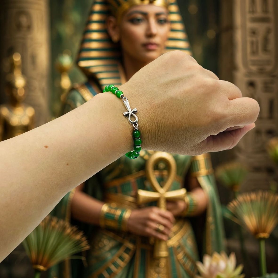 Key Of Life Stretch Beaded Bracelet