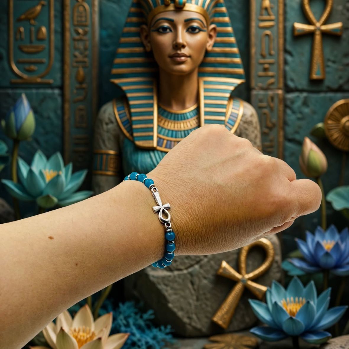 Key Of Life Stretch Beaded Bracelet