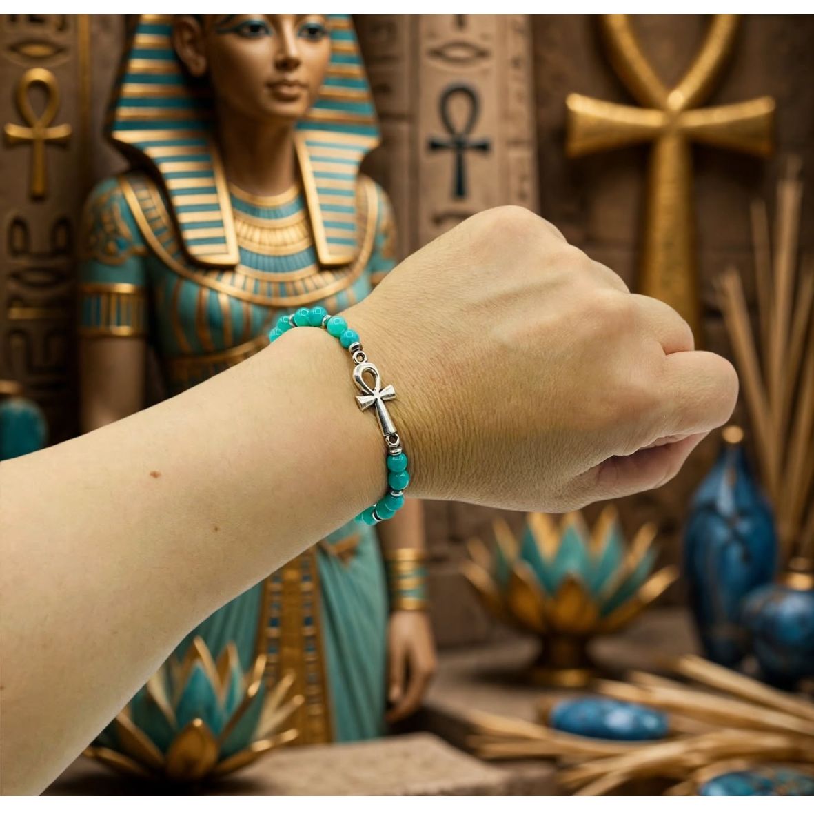 Key Of Life Stretch Beaded Bracelet