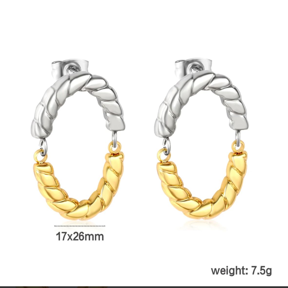 Stainless Steel / 18K Gold Plated Earrings