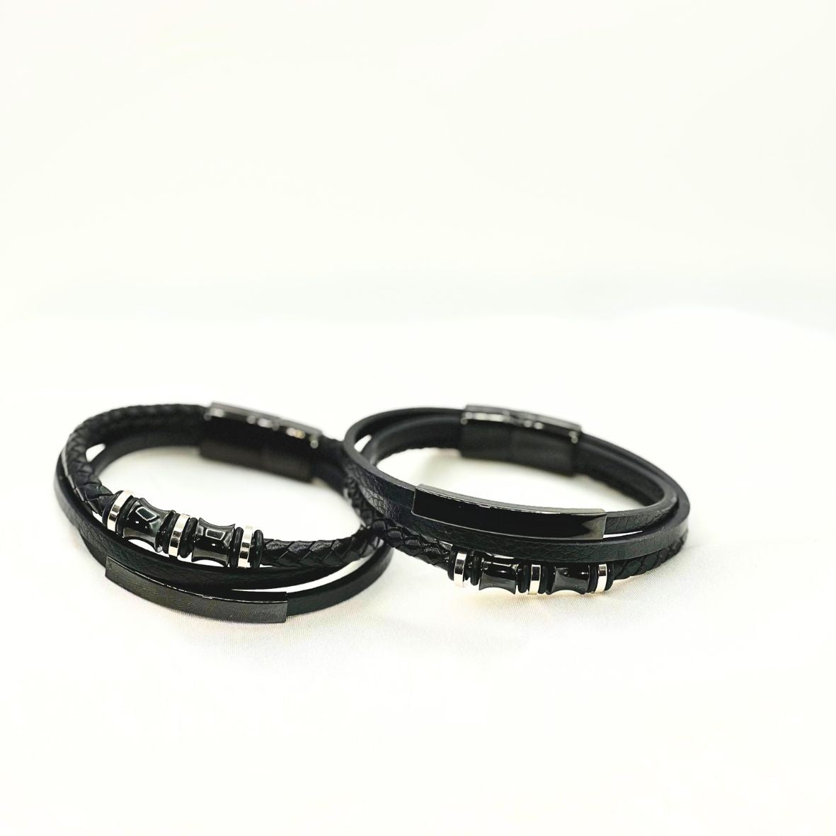 Magnetic Buckle Men's Leather Bracelet