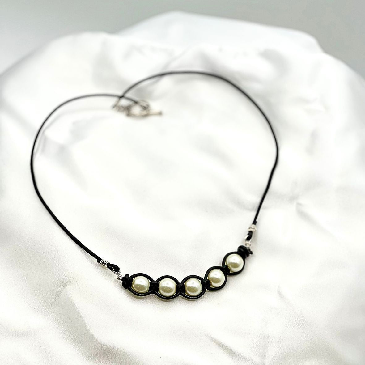 Pearl Leather Necklace