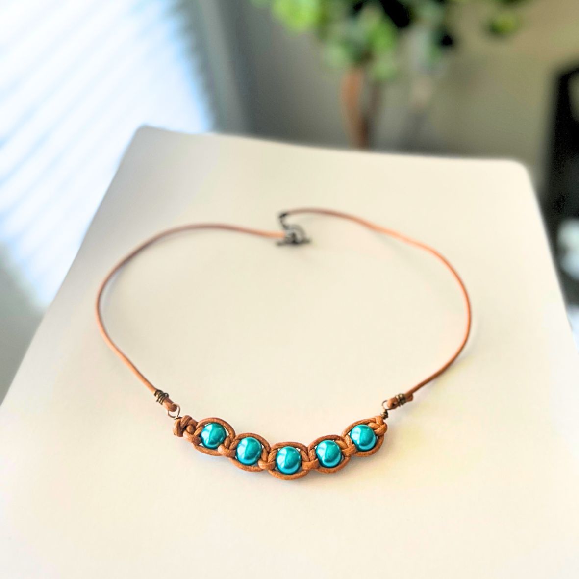 Pearl Leather Necklace