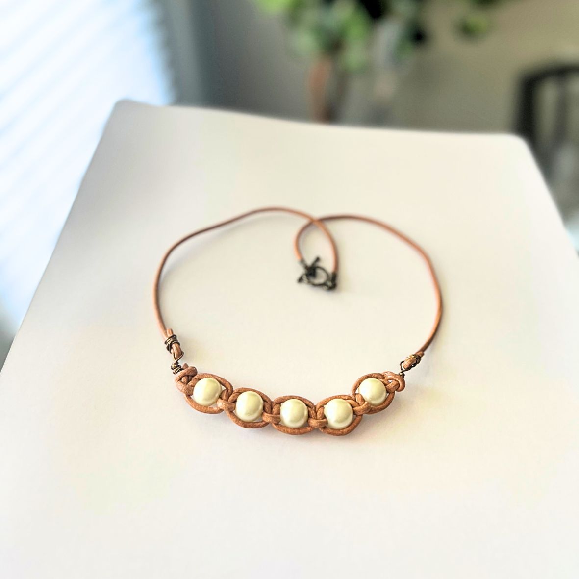 Pearl Leather Necklace